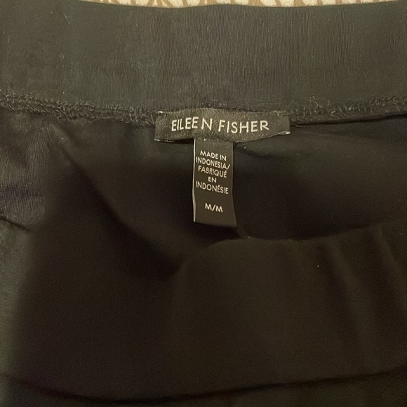 Black Eileen Fisher Organic Cotton Ponte Wide-Leg Pant, Medium (24” inseam) - Picture 3 of 8
